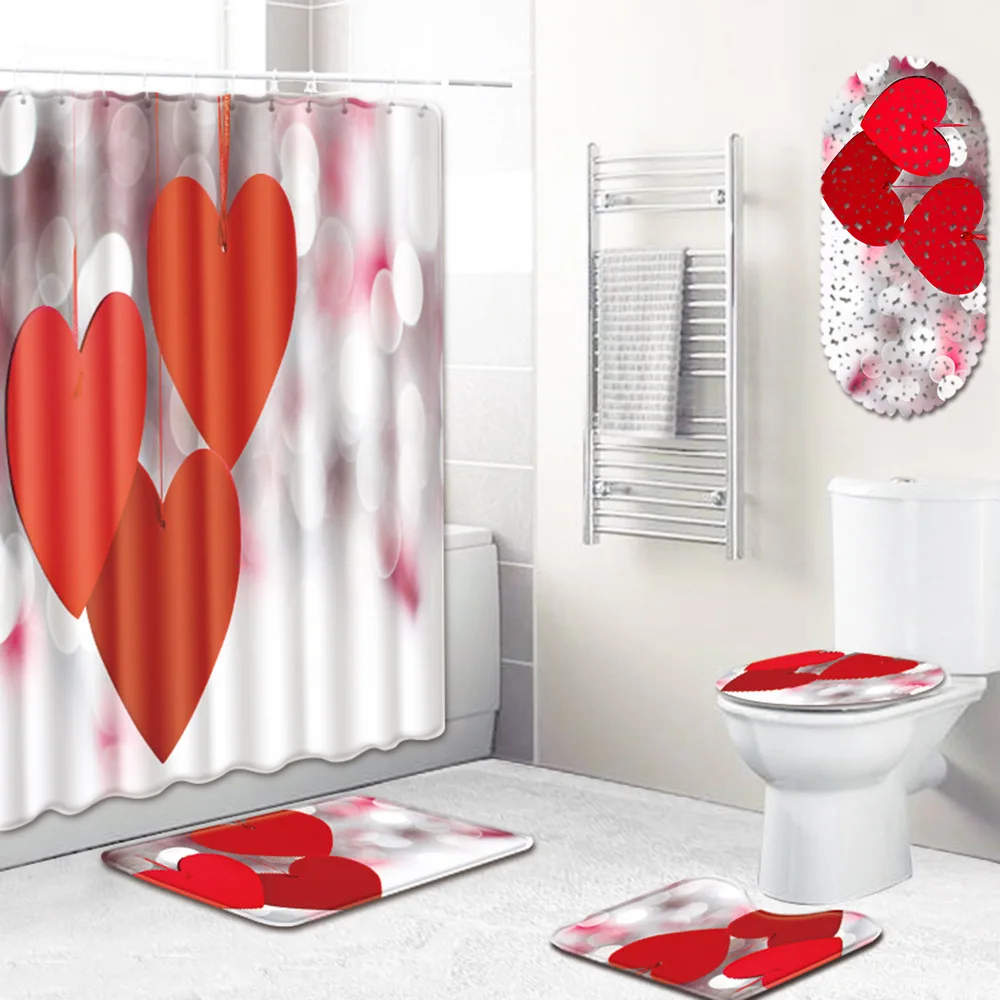 Lovely Theme Shower Curtain Bathroom Mat Five-Piece Set Toilet Carpet Shower Room Mat Mat bathroom rug set
Lovely Theme Shower Curtain Bathroom Mat Five-Piece Set Toilet Carpet Shower Room Mat Mat bathroom rug set