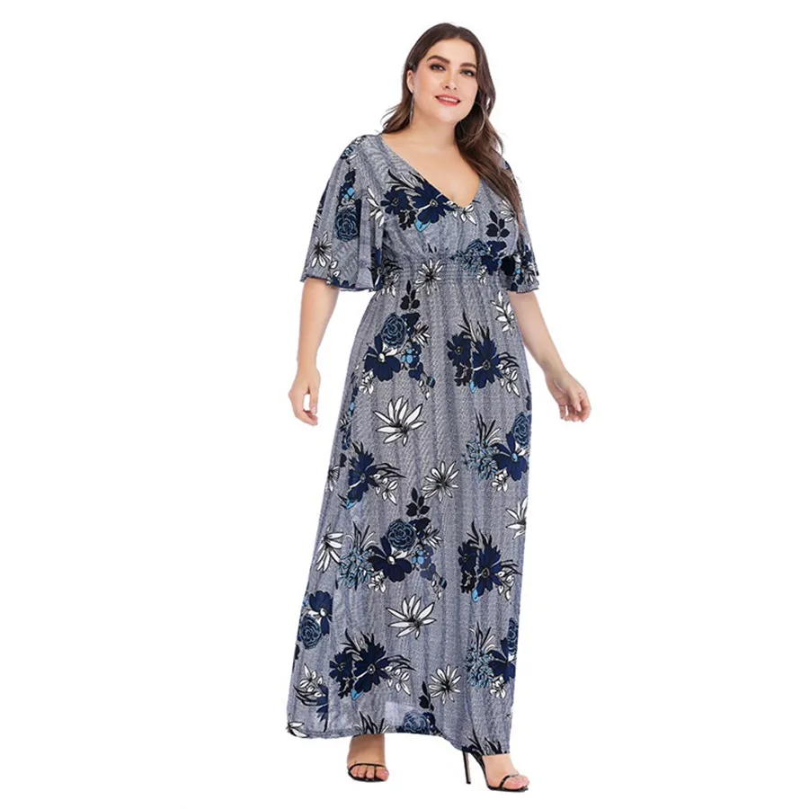 5XL 6XL Plus Dress for Women Elegant Summer Floral V-Neck Loose Short Sleeve Fashion Casual Dress Midi Sundress Vestidos 2021
5XL 6XL Plus Dress for Women Elegant Summer Floral V-Neck Loose Short Sleeve Fashion Casual Dress Midi Sundress Vestidos 2021