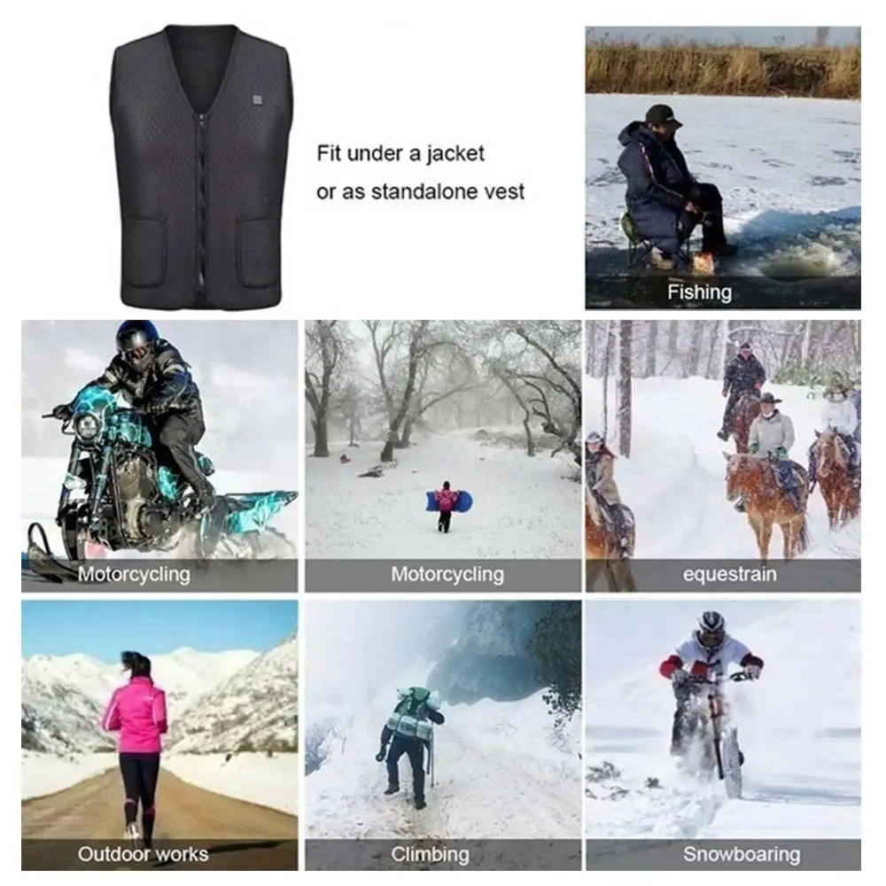 Carbon Fiber Black Electric Vest Heated Body Warmer Jacket Heated 2019 Hot Compress Physiotherapy Winter Heated Pad Thermal USB
Carbon Fiber Black Electric Vest Heated Body Warmer Jacket Heated 2019 Hot Compress Physiotherapy Winter Heated Pad Thermal USB