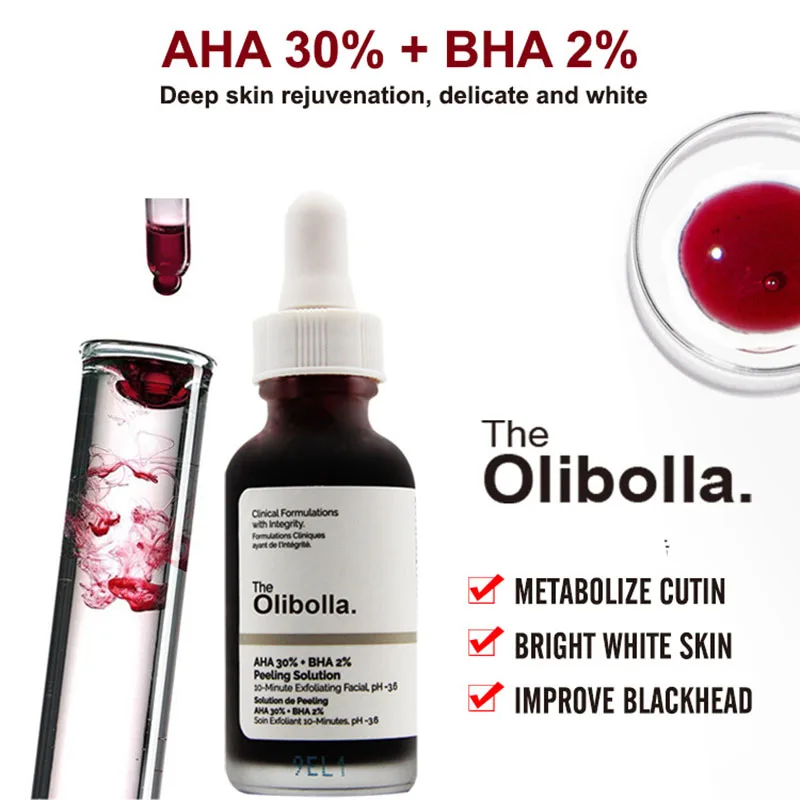 AHA 30% + BHA 2% Peeling Solution 10 Minute Exfoliating Facial Acne Treatment Fade Fine Lines Unblock Pores Serum
AHA 30% + BHA 2% Peeling Solution 10 Minute Exfoliating Facial Acne Treatment Fade Fine Lines Unblock Pores Serum