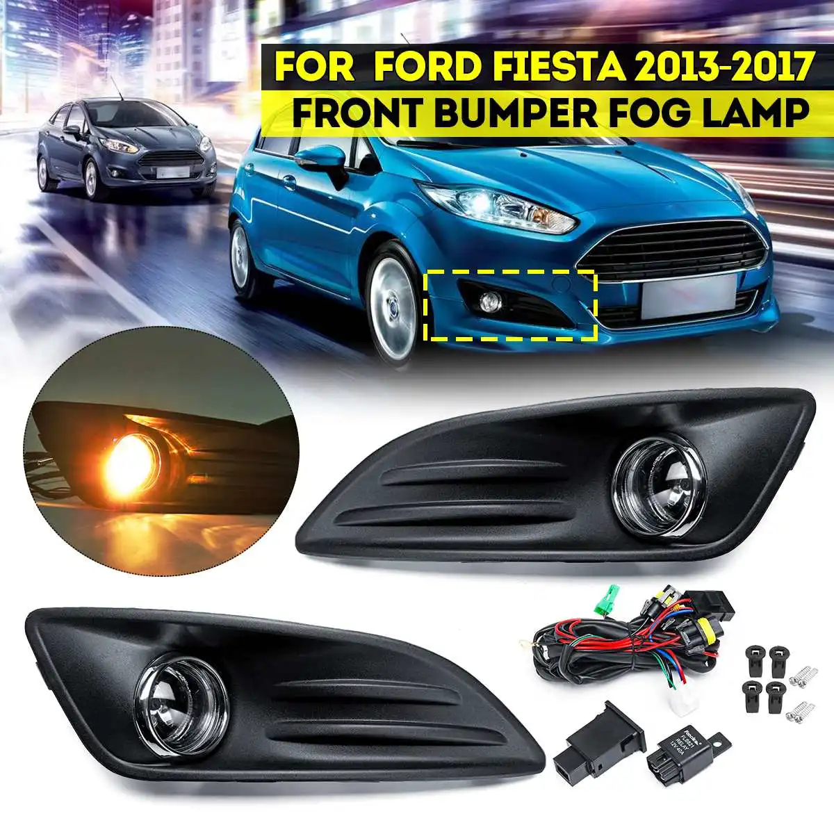Car Fog Light With Grill And Wire for Ford Fiesta mk6 2013 2014 2015 2016 2017 Foglight Front Bumper Headlight Accessories Cover
Car Fog Light With Grill And Wire for Ford Fiesta mk6 2013 2014 2015 2016 2017 Foglight Front Bumper Headlight Accessories Cover
