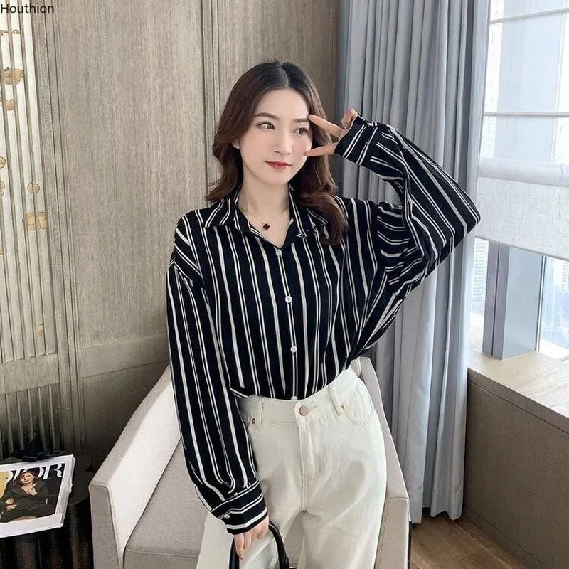 Летняя Блузка Houthion с длинными рукавами, Корейская свободная пикантная шифоновая рубашка, новая модная повседневная рубашка в Вертикальную ...
Летняя Блузка Houthion с длинными рукавами, Корейская свободная пикантная шифоновая рубашка, новая модная повседневная рубашка в Вертикальную ...