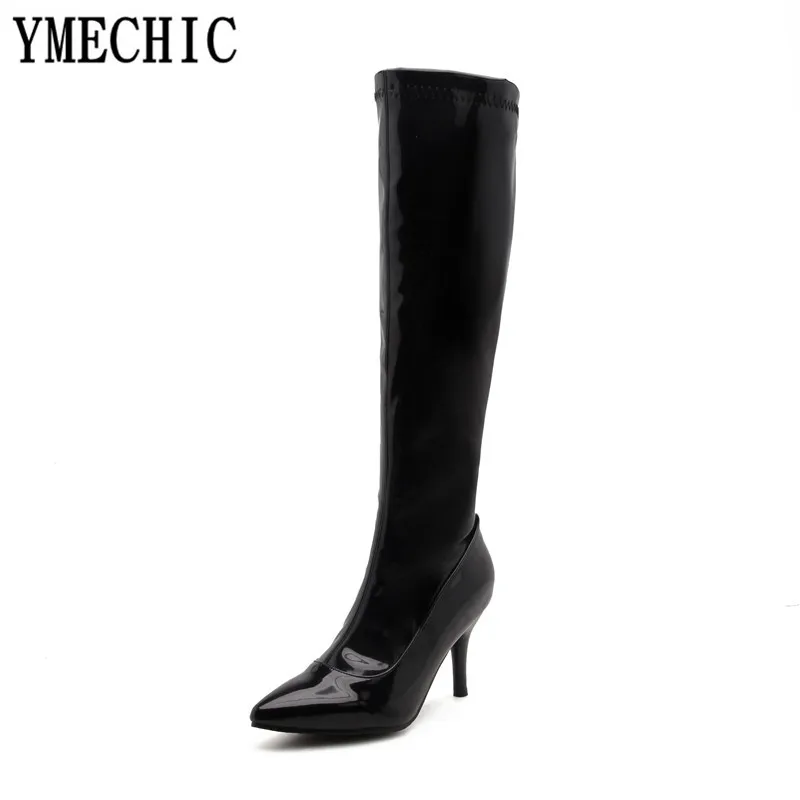 YMECHIC 2018 Lady's Fashion Thin High Heels Party Shoes Pointed Toe Patent Leather Red White Black Knee High Long Ridding Boots
YMECHIC 2018 Lady's Fashion Thin High Heels Party Shoes Pointed Toe Patent Leather Red White Black Knee High Long Ridding Boots