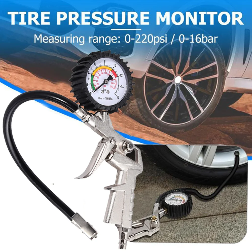 Auto Tire Pressure Gauge For Car Motorcycle SUV Inflator Pumps Tire Repair Tools For Air Compressor Durable
Auto Tire Pressure Gauge For Car Motorcycle SUV Inflator Pumps Tire Repair Tools For Air Compressor Durable