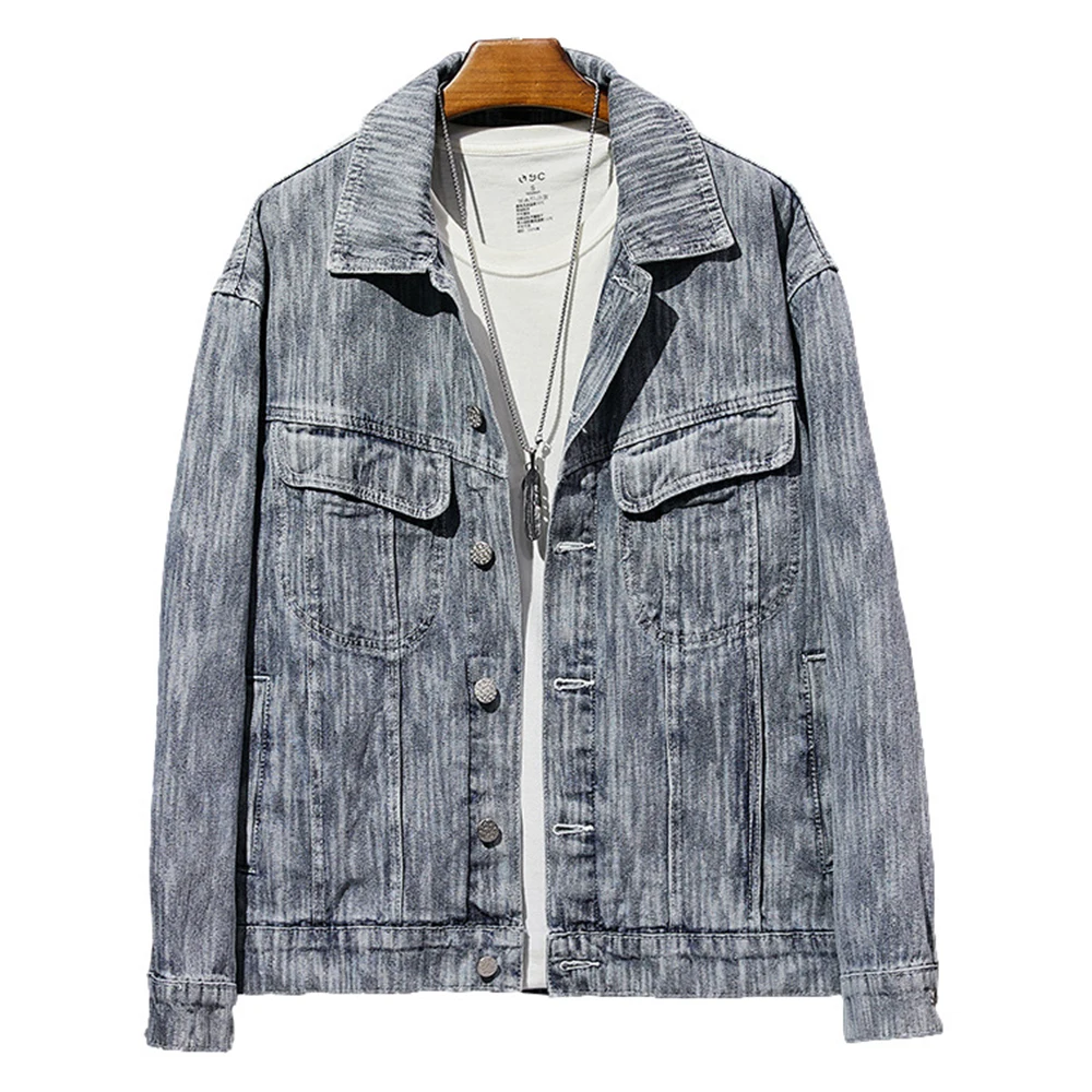Men's Pockets Stripe Denim Jacket Casual Turn Down Collar Jean Coat Long Sleeve Top Outerwear
Men's Pockets Stripe Denim Jacket Casual Turn Down Collar Jean Coat Long Sleeve Top Outerwear