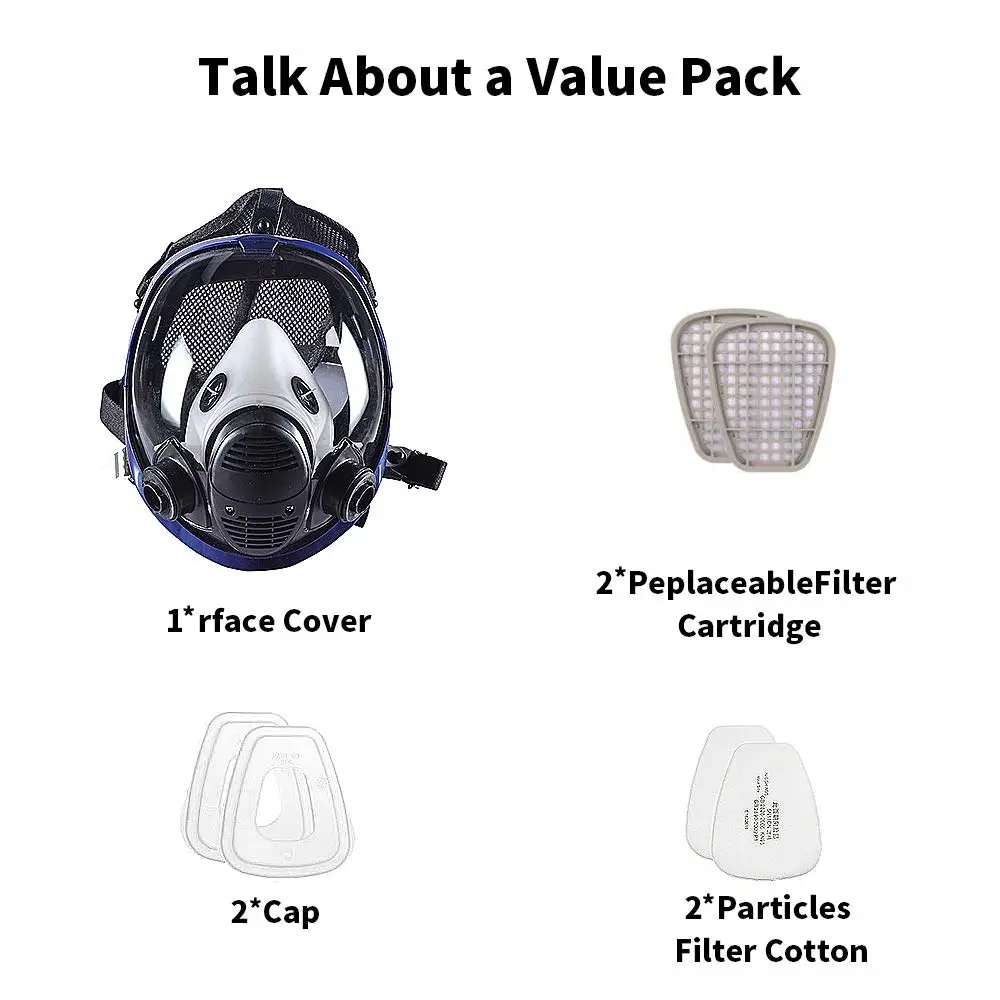 Gas Mask Anti-Dust Full Face Mask With Filters Cotton Respirator Reusable Washable Protection For Painting Polishing
Gas Mask Anti-Dust Full Face Mask With Filters Cotton Respirator Reusable Washable Protection For Painting Polishing