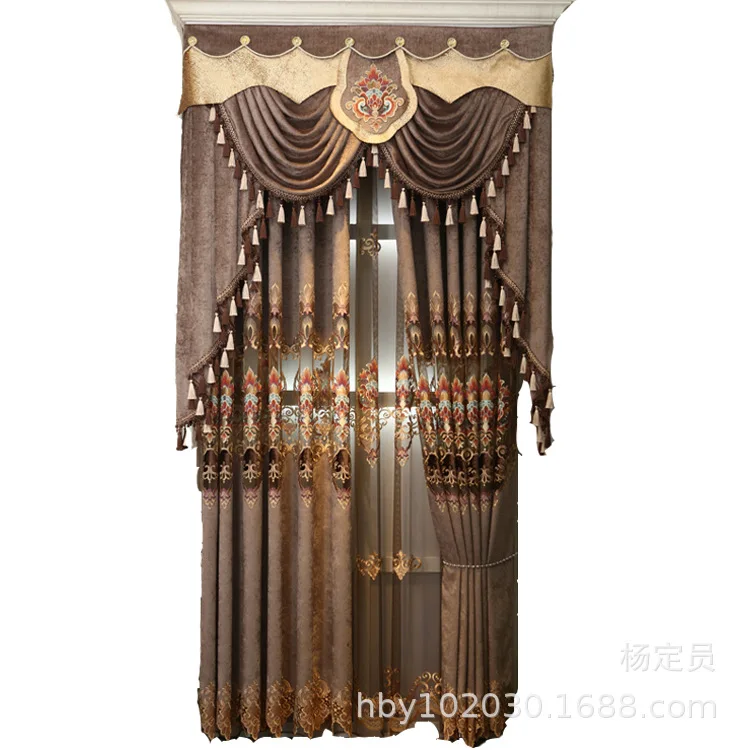 Chenille European Style Embroidered Curtains for Living Room Bedroom Hollow Water-soluble Embroidery High-end Curtain Valance
Chenille European Style Embroidered Curtains for Living Room Bedroom Hollow Water-soluble Embroidery High-end Curtain Valance