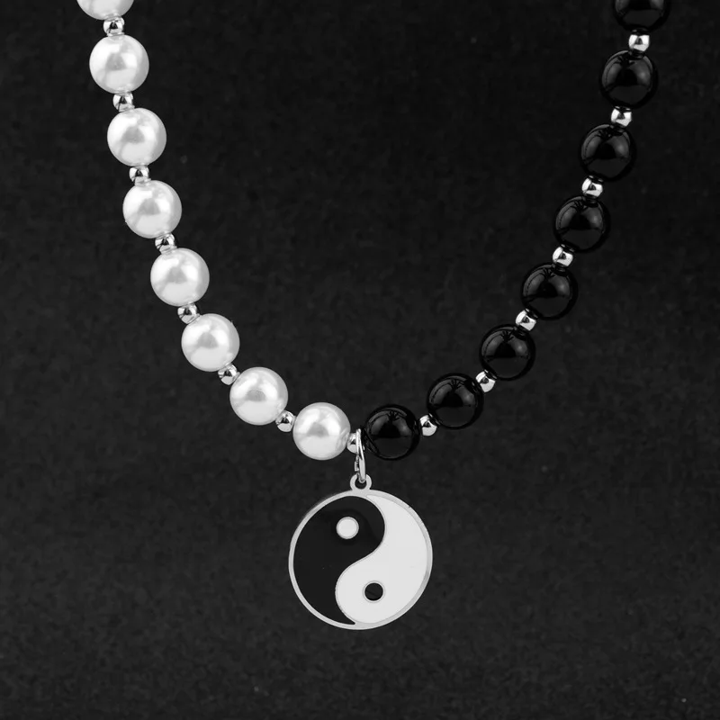 Tai Chi Yin Yang Pendant Charm White And Black Pearl Necklace Stainless Steel Necklace For Women Men Jewelry Vintage Accessories
Tai Chi Yin Yang Pendant Charm White And Black Pearl Necklace Stainless Steel Necklace For Women Men Jewelry Vintage Accessories