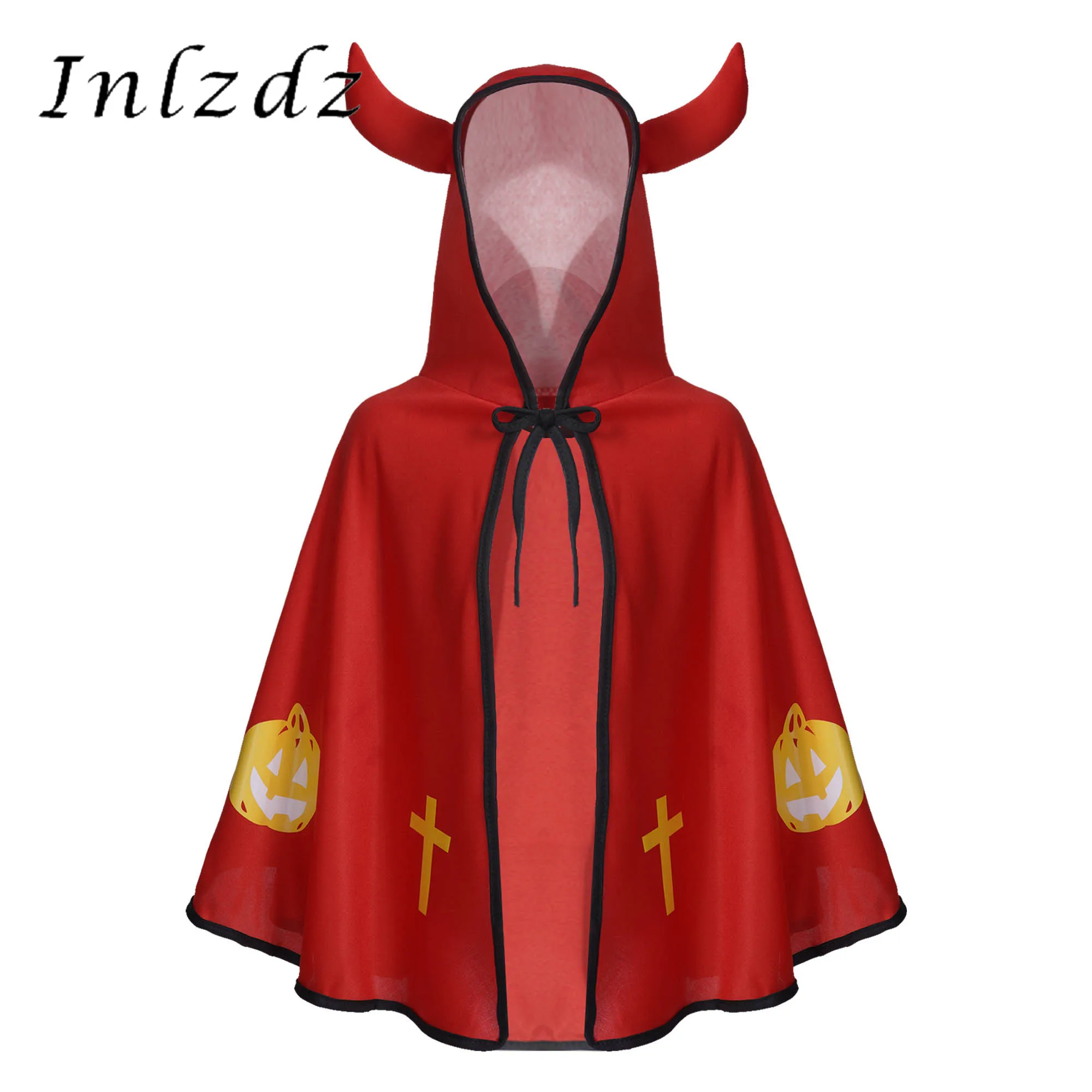 Kids Children's Halloween Cosplay Cloak Pure Color Hooded with Ox Horn Adorned Pumpkin Print Short Cloak Roleplay Dress Up
Kids Children's Halloween Cosplay Cloak Pure Color Hooded with Ox Horn Adorned Pumpkin Print Short Cloak Roleplay Dress Up