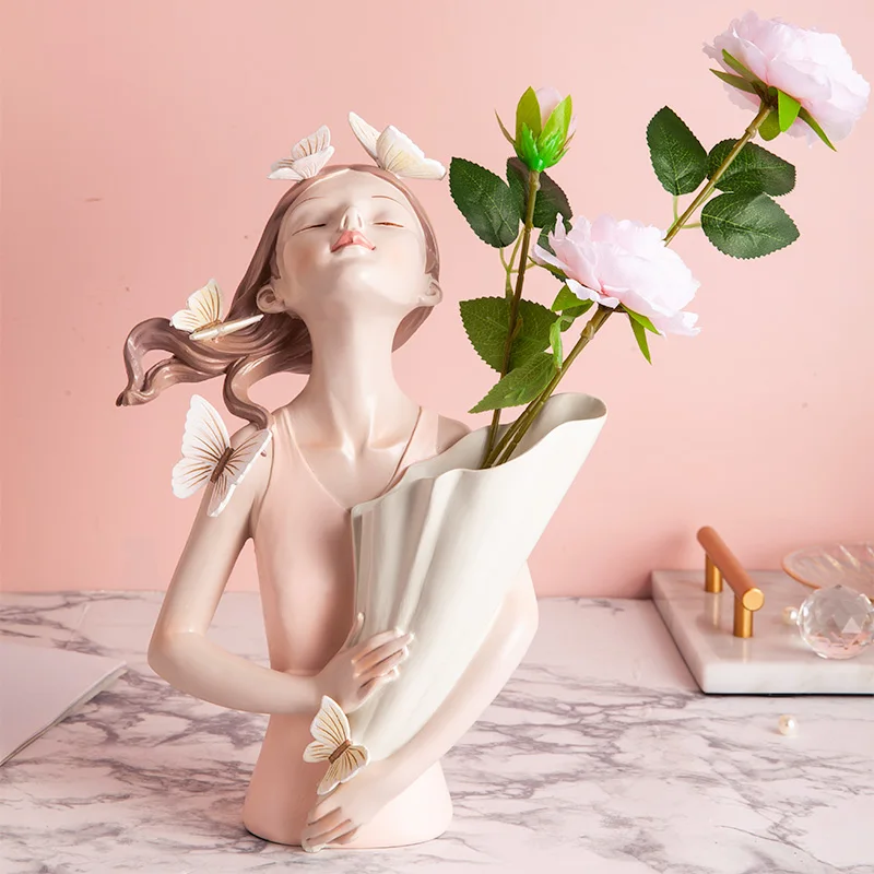 Resin Fairy Girl Sculpture Statue Vase Living Room Decoration Accessories Desktop Figurine For Interior Glamour Large Craft Gift
Resin Fairy Girl Sculpture Statue Vase Living Room Decoration Accessories Desktop Figurine For Interior Glamour Large Craft Gift
