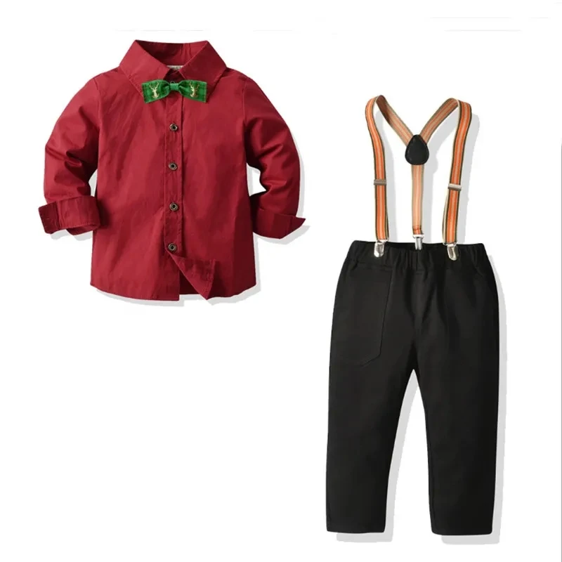 New Spring Autumn Boys Strap-inch shirt bow tie Children's Inch shirt Two-piece Set Gentleman Boy Children's Suit Clothing
New Spring Autumn Boys Strap-inch shirt bow tie Children's Inch shirt Two-piece Set Gentleman Boy Children's Suit Clothing
