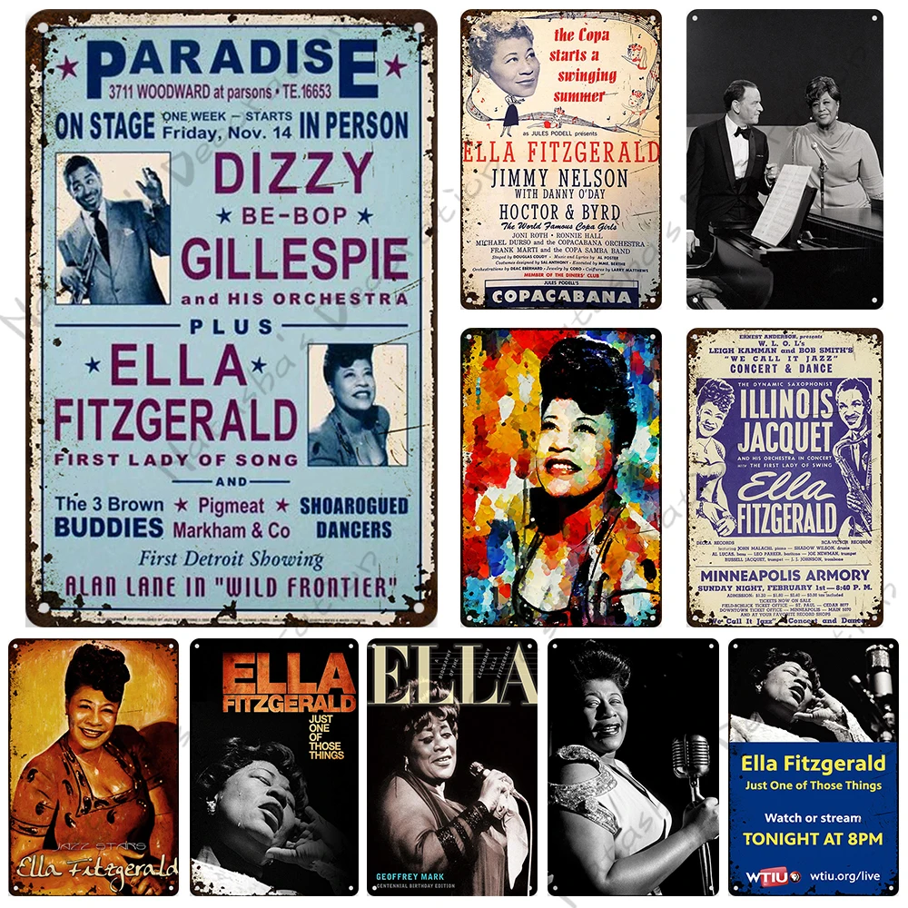 Singer Ella Fitzgerald Metal Tin Sign Metal Plaque Vintage Metal Signs Poster Bar Home Metal Plate Decorative Plate Wall Decor
Singer Ella Fitzgerald Metal Tin Sign Metal Plaque Vintage Metal Signs Poster Bar Home Metal Plate Decorative Plate Wall Decor