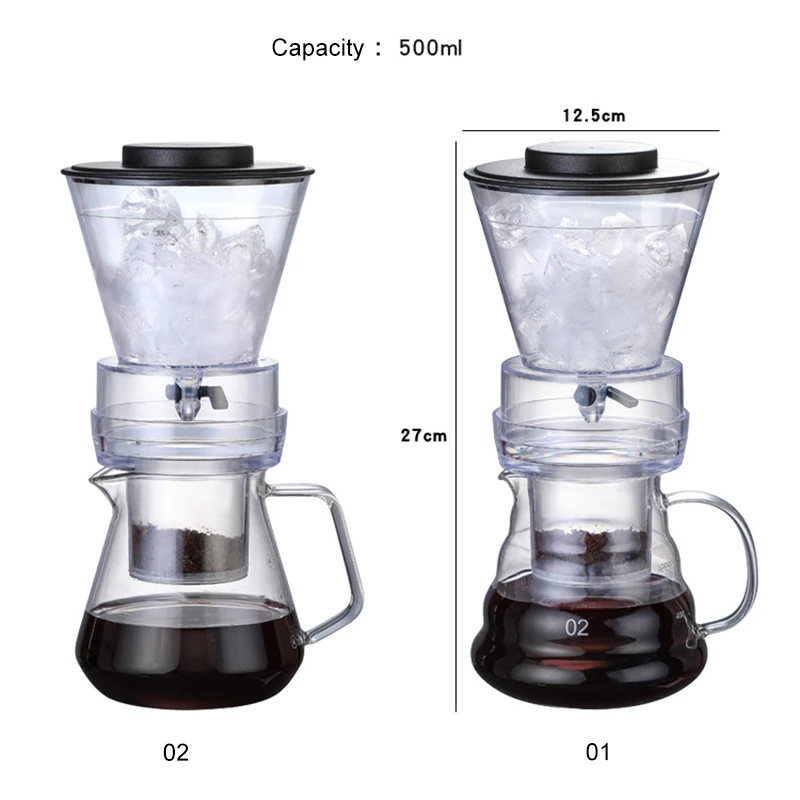 

КАПЕЛЬНАЯ, для воды и льда кофейник, стеклянная кофеварка, Регулируемый Фильтр капельницы, холодные горшки для приготовления эспрессо, лед, ...