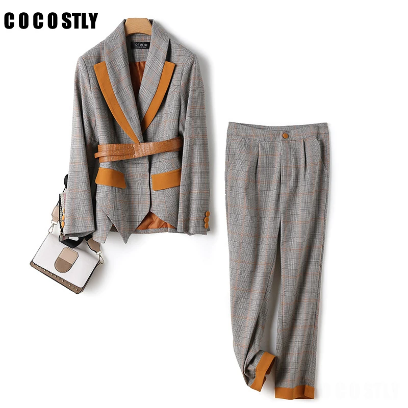 2020 new fashion slim suit women's two-piece set Temperament Plus Size winter plaid blazer Casual pants suit Business set
2020 new fashion slim suit women's two-piece set Temperament Plus Size winter plaid blazer Casual pants suit Business set