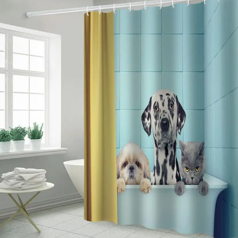 2020 New Cute Dog Cat Print Shower Curtain Waterproof Polyester Fabric Bathroom Curtains Toilet Partition Home Decoration ZC103
2020 New Cute Dog Cat Print Shower Curtain Waterproof Polyester Fabric Bathroom Curtains Toilet Partition Home Decoration ZC103