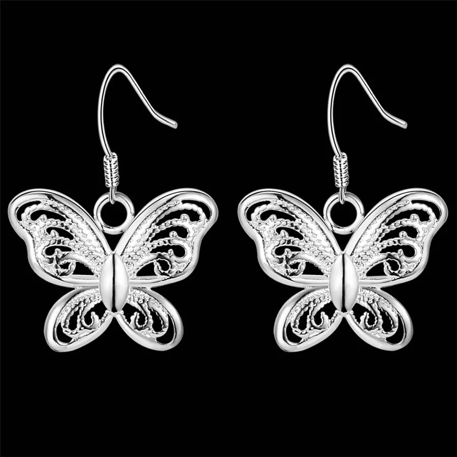 925 Sterling Silver Butterfly Dangle Earrings For Women Wedding Engagement Fashion Party Fine Luxury Jewelry Gift
925 Sterling Silver Butterfly Dangle Earrings For Women Wedding Engagement Fashion Party Fine Luxury Jewelry Gift
