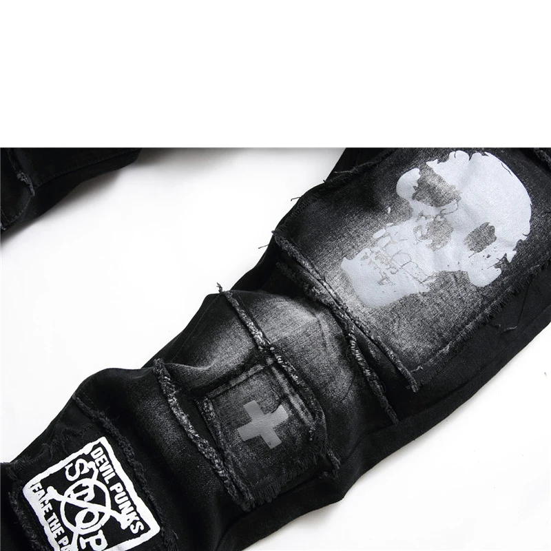 Men'S Pants Streetwear Fashion Trousers Jeans Skull Black Denim Biker High Quality Male Casual Designer Ripped Comfortable
Men'S Pants Streetwear Fashion Trousers Jeans Skull Black Denim Biker High Quality Male Casual Designer Ripped Comfortable