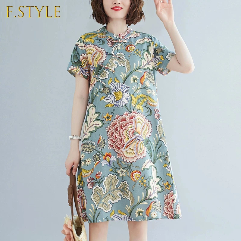 NEW 2021 Women Summer Ethnic Printed Dress Vintage Cotton Linen Plus Size Dress Slim Sexy Short Sleeve Laideis Dresses
NEW 2021 Women Summer Ethnic Printed Dress Vintage Cotton Linen Plus Size Dress Slim Sexy Short Sleeve Laideis Dresses
