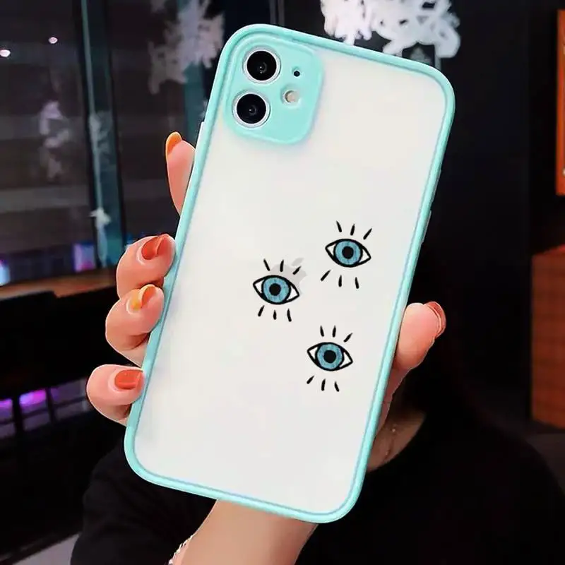 Fashion Evil eye Phone Case For iPhone 12 11 Mini Pro XR XS Max 7 8 Plus X Matte transparent blue Back Cover
Fashion Evil eye Phone Case For iPhone 12 11 Mini Pro XR XS Max 7 8 Plus X Matte transparent blue Back Cover