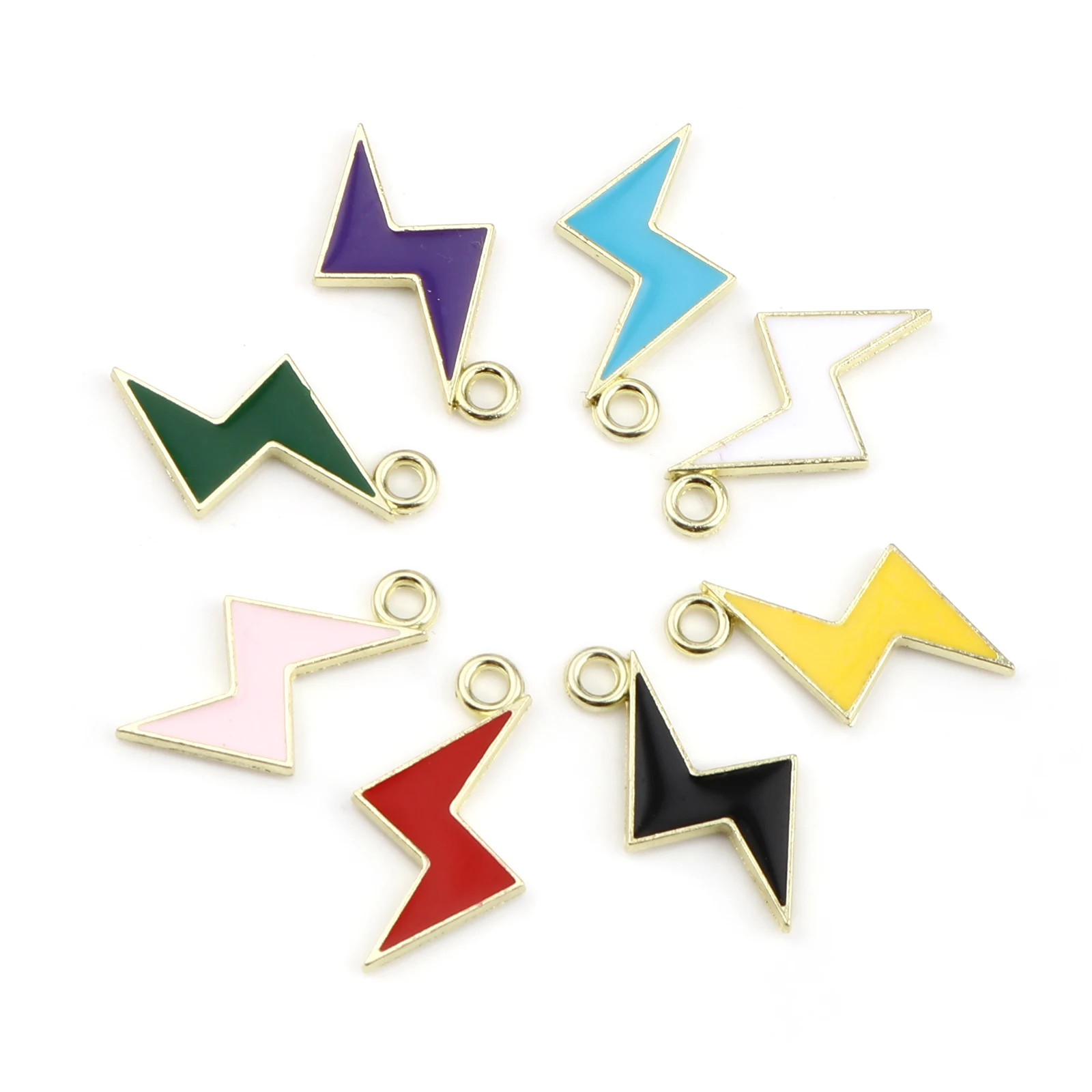 20 PCs Creative Lightning Shape Charms Gold Plated Multicolor Enamel Weather Collection Charm Pendants For Necklace Jewelry DIY
20 PCs Creative Lightning Shape Charms Gold Plated Multicolor Enamel Weather Collection Charm Pendants For Necklace Jewelry DIY