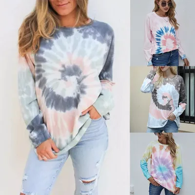 JESSIC Women Tie Dye Tee Shirt Clothes Autumn Winter Basic Long Sleeve Tops Round Neck T-Shirt Casual Loose Fashion T-shirt
JESSIC Women Tie Dye Tee Shirt Clothes Autumn Winter Basic Long Sleeve Tops Round Neck T-Shirt Casual Loose Fashion T-shirt