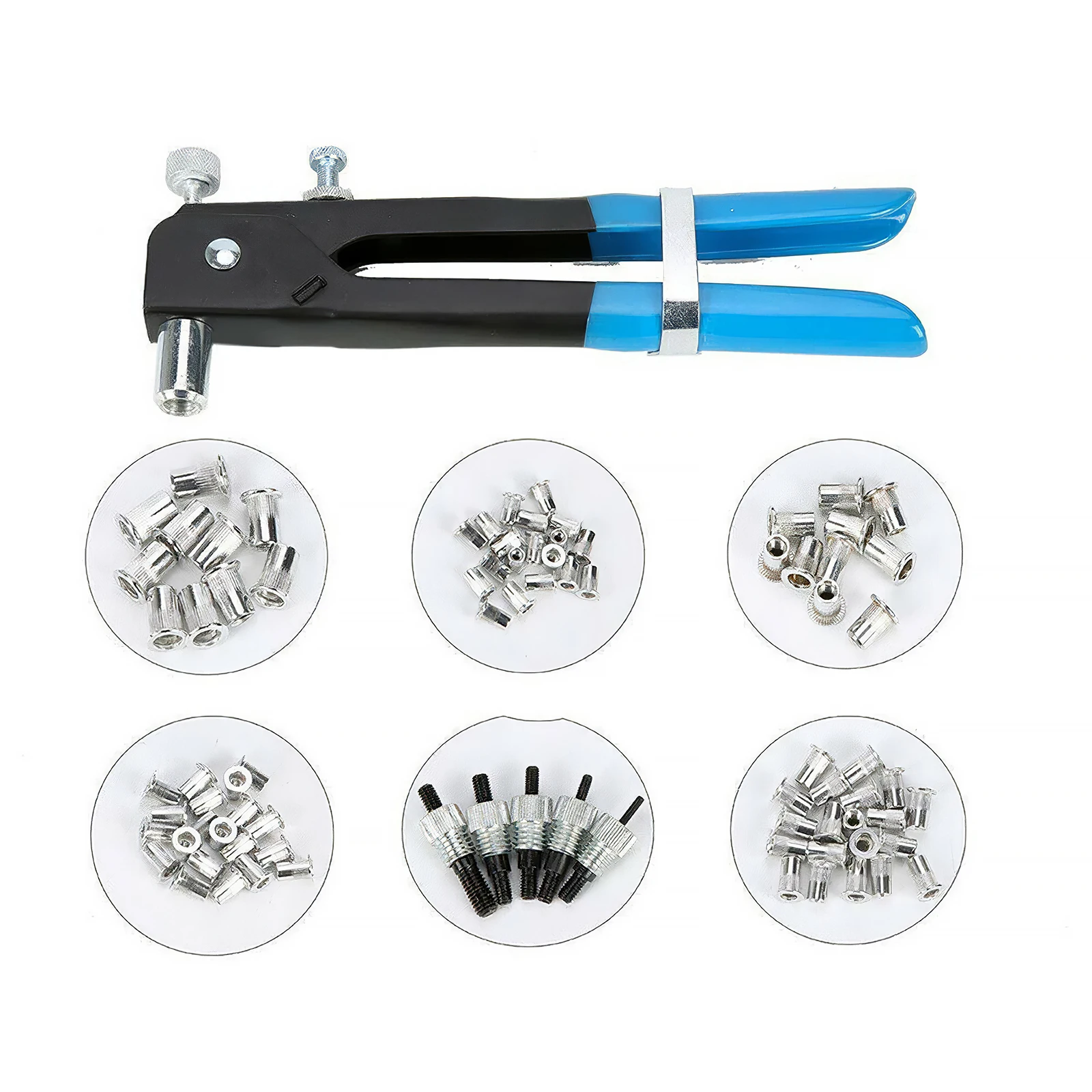 106pcs Blind Rivet Gun Heavy Duty Nut Threaded Insert Hand Riveting Kit M3-M8 Rivet Nuts Nail Gun Household Repair Tools
106pcs Blind Rivet Gun Heavy Duty Nut Threaded Insert Hand Riveting Kit M3-M8 Rivet Nuts Nail Gun Household Repair Tools