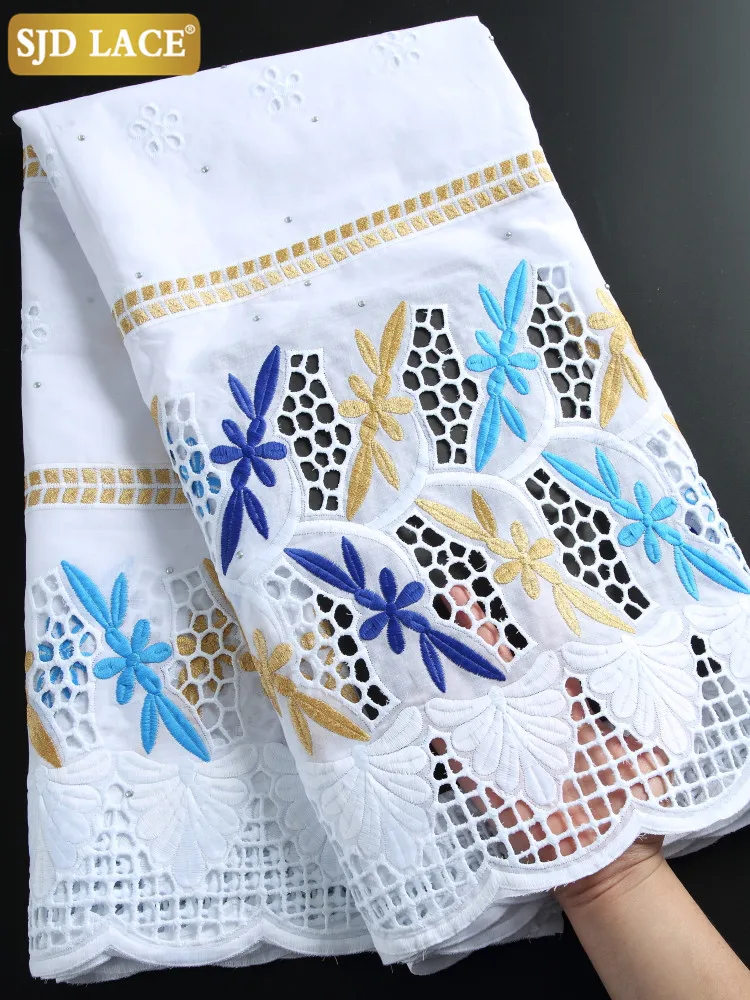 SJD LACE Embroidery Pure Cotton African Lace Fabric With Stones Swiss Voile Lace In Switzerland Dubai Style For Wedding SewA2262 
SJD LACE Embroidery Pure Cotton African Lace Fabric With Stones Swiss Voile Lace In Switzerland Dubai Style For Wedding SewA2262