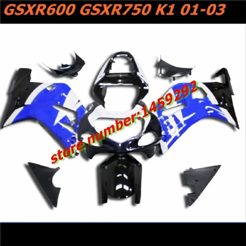 Fairings kit for SUZUKI K1 K2 GSXR600 GSXR750 2001-2003 blue black motorcycle fairing set GSXR 600 750 01 02 03
Fairings kit for SUZUKI K1 K2 GSXR600 GSXR750 2001-2003 blue black motorcycle fairing set GSXR 600 750 01 02 03