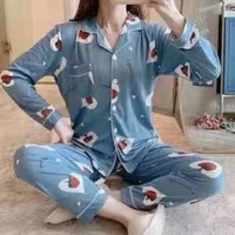 ChunShang New Product Pajamas Women Loose Cardigan Long Sleeve Spring And Autumn Home Service Two-Piece Suit
ChunShang New Product Pajamas Women Loose Cardigan Long Sleeve Spring And Autumn Home Service Two-Piece Suit