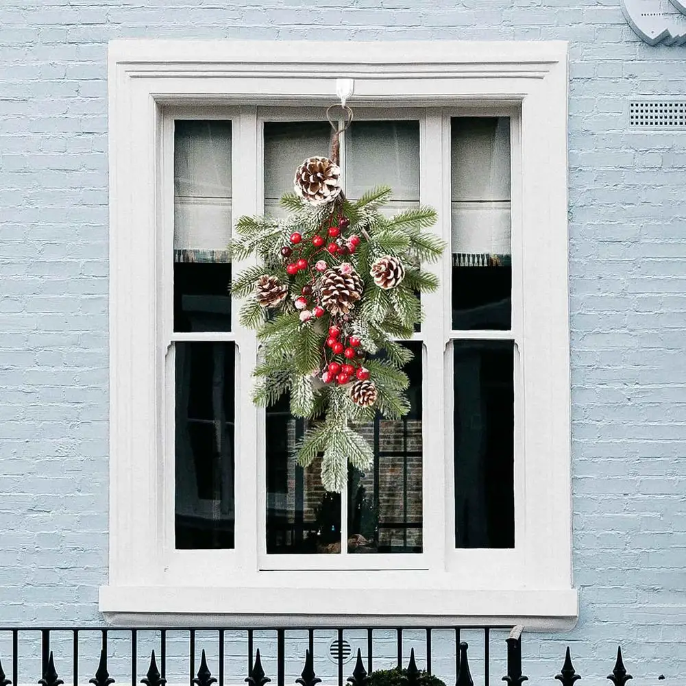 25.59 Inch Christmas Front Door Swag Artificial Upside Down Tree Wall Hanging Wreath For Home Garden Fireplace Door Decor
25.59 Inch Christmas Front Door Swag Artificial Upside Down Tree Wall Hanging Wreath For Home Garden Fireplace Door Decor