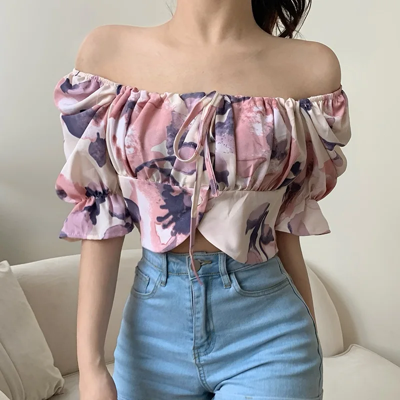 Women's Slash Neck Sexy Top Summer Sweet Floral Print Short Sleeves Chiffon Shirt Blouse
Women's Slash Neck Sexy Top Summer Sweet Floral Print Short Sleeves Chiffon Shirt Blouse