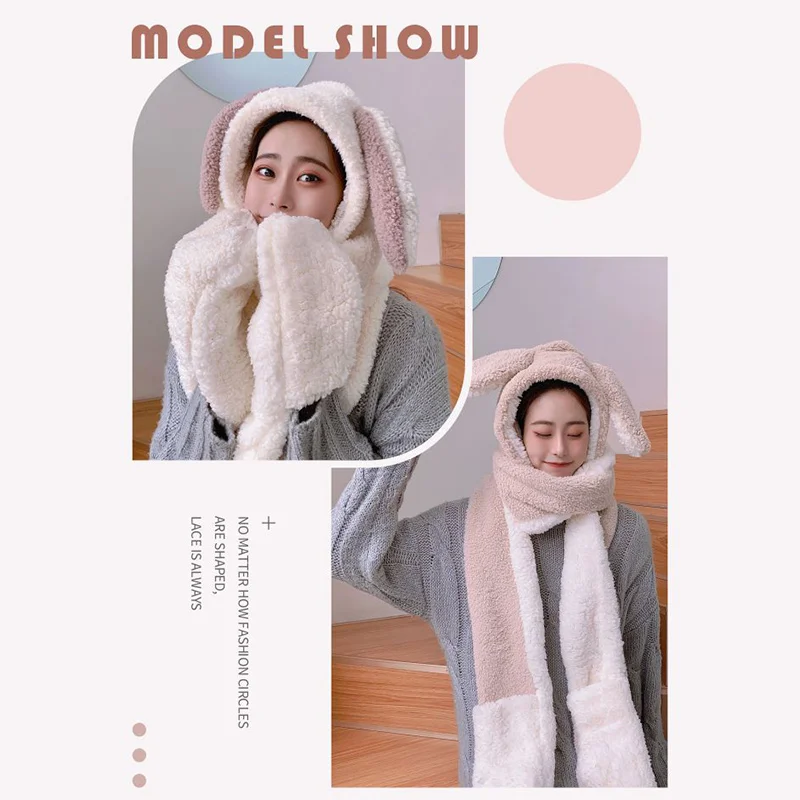 Women Winter Bunny Ear Hat Scarf Female Autumn Warm 3-in-1 Plush Long Ears Hat Scarf Gloves M2
Women Winter Bunny Ear Hat Scarf Female Autumn Warm 3-in-1 Plush Long Ears Hat Scarf Gloves M2