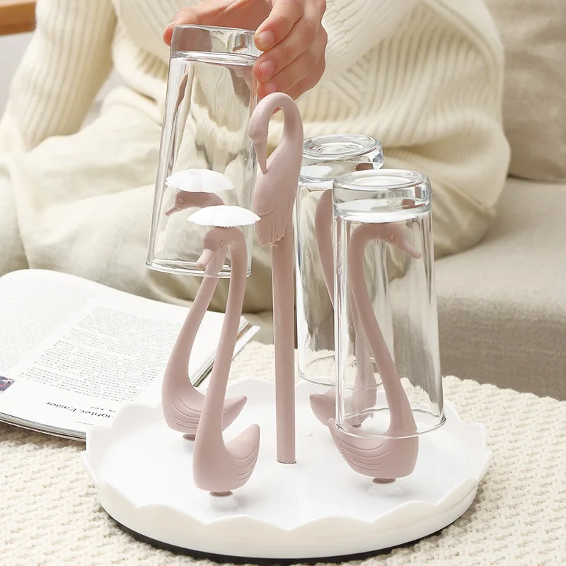 Creative Household Rotating Glass Cup Holder 4/6 Layer Swan Drain Cup Storage Rack Coffee Cup Wine Glass Decorative Storage Rack 
Creative Household Rotating Glass Cup Holder 4/6 Layer Swan Drain Cup Storage Rack Coffee Cup Wine Glass Decorative Storage Rack
