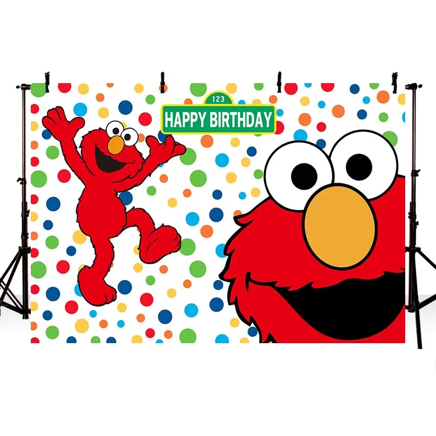 Cartoon Red Elmo First Birthday background Photo backdrops Colorful Sesame Street Newborn Party Event Banner 7x5ft
Cartoon Red Elmo First Birthday background Photo backdrops Colorful Sesame Street Newborn Party Event Banner 7x5ft