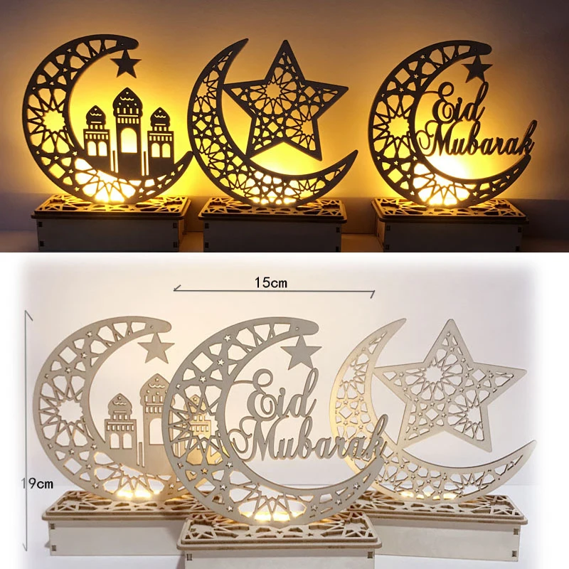 Eid Mubarak Decor LED Light Wooden DIY Lamp for Ramadan EID Mubarak Islam Muslim Craft Home Decoration Festival Party Supplies
Eid Mubarak Decor LED Light Wooden DIY Lamp for Ramadan EID Mubarak Islam Muslim Craft Home Decoration Festival Party Supplies