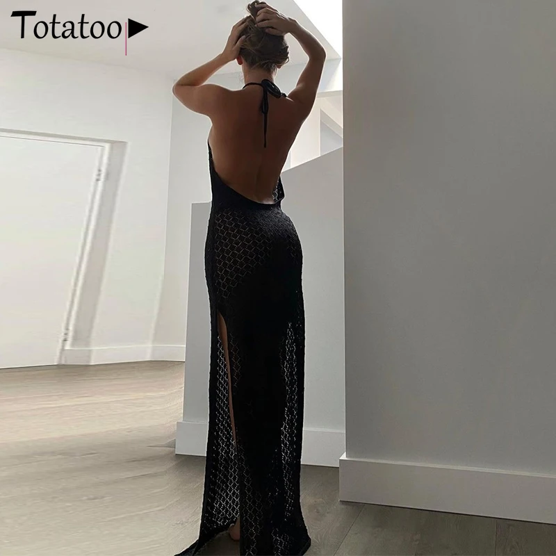 Totatop 2021 Summer Crochet Boho Long Dress For Women 2021 Halter Backless High Split Sexy Party Dress Holiday Cover Up Sundress
Totatop 2021 Summer Crochet Boho Long Dress For Women 2021 Halter Backless High Split Sexy Party Dress Holiday Cover Up Sundress