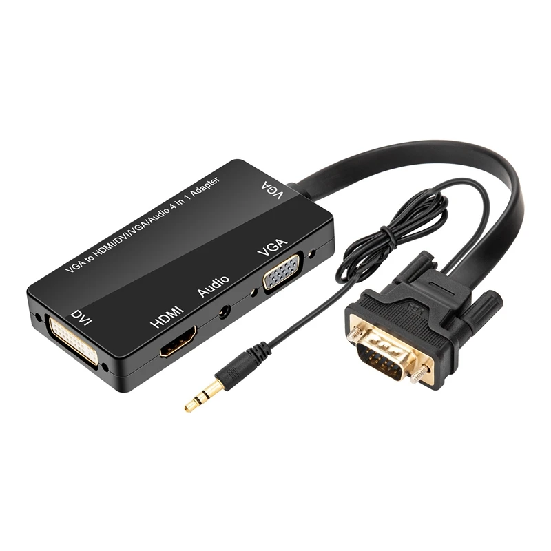 VGA to HDMI Adapter 1080P VGA HDMI DVA 4-In-1 Switcher with Audio Cable for Laptop HD Video Converter
VGA to HDMI Adapter 1080P VGA HDMI DVA 4-In-1 Switcher with Audio Cable for Laptop HD Video Converter