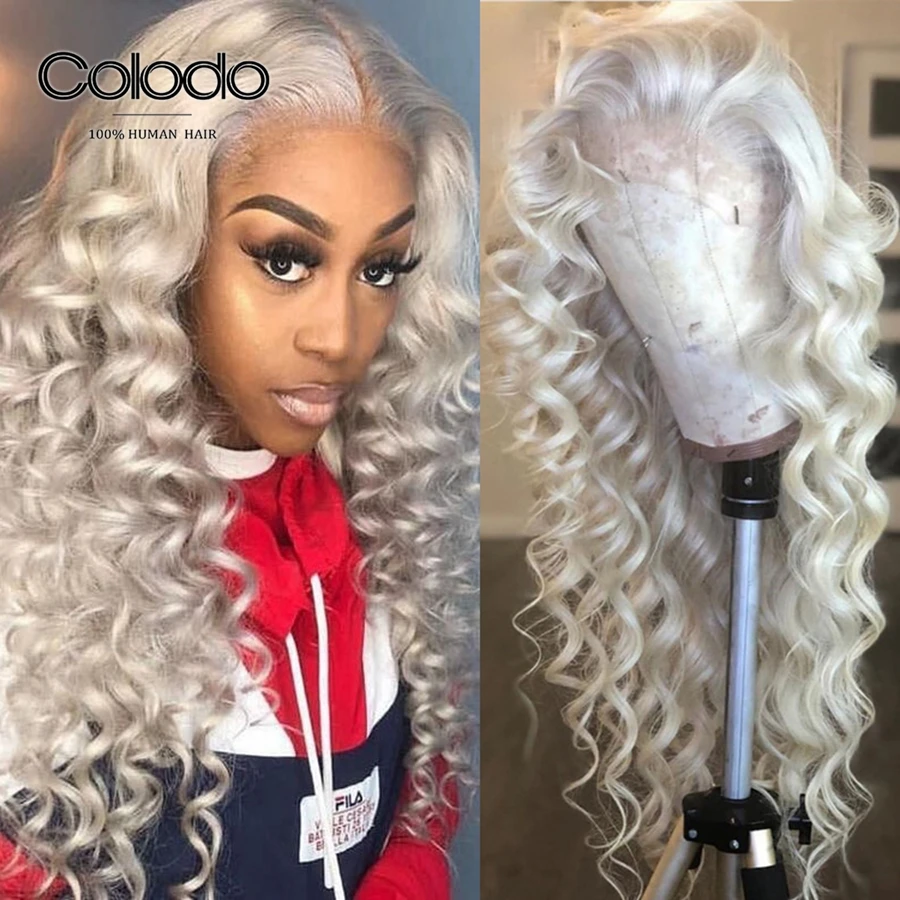 COLODO Preplucked Hot Pink Ombre Wigs Remy Blue Highlight Curly Human Hair Wig Platinum Blonde Curly Lace Front Wigs For Women
COLODO Preplucked Hot Pink Ombre Wigs Remy Blue Highlight Curly Human Hair Wig Platinum Blonde Curly Lace Front Wigs For Women