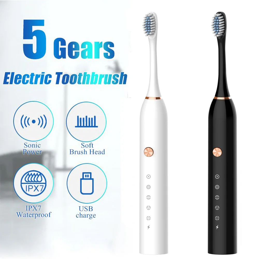 Powerful Ultrasonic Sonic Electric Toothbrush USB Rechargeable Adult Tooth Brush Electronic Washable Whitening Teeth Brush
Powerful Ultrasonic Sonic Electric Toothbrush USB Rechargeable Adult Tooth Brush Electronic Washable Whitening Teeth Brush