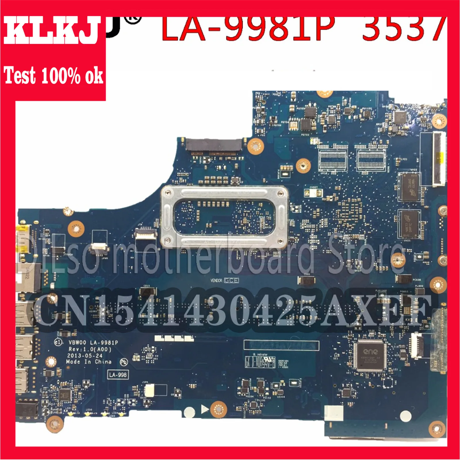 KLKJ LA-9981P Motherboard For Dell Inspiron 15R 3537 5537 Laptop Motherboard I7-4500U CPU HD8670M Original Test 100% Work
KLKJ LA-9981P Motherboard For Dell Inspiron 15R 3537 5537 Laptop Motherboard I7-4500U CPU HD8670M Original Test 100% Work