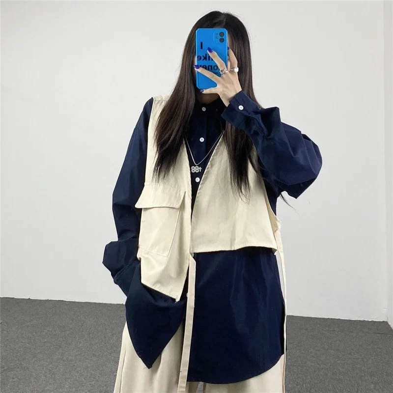 QWEEK Vintage Safari Style Shirt Women Hip Hop Long Sleeve Japan Fall 2021 Fashion Oversize Streetwear Button Up Couples Clothes
QWEEK Vintage Safari Style Shirt Women Hip Hop Long Sleeve Japan Fall 2021 Fashion Oversize Streetwear Button Up Couples Clothes