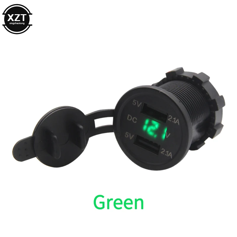 Автомобильное зарядное устройство с двумя USB портами 4 2 А мотоциклетная