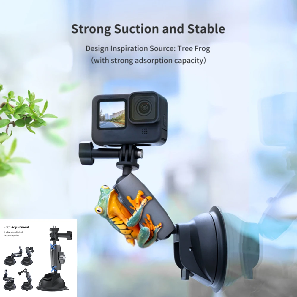 GoPro 10/9 Car Phone Holder Suction Cup 360 Degrees Adjustable 1/4 Stand Adapter For Insta360/Osmo Action/SJCAM Accessories
GoPro 10/9 Car Phone Holder Suction Cup 360 Degrees Adjustable 1/4 Stand Adapter For Insta360/Osmo Action/SJCAM Accessories