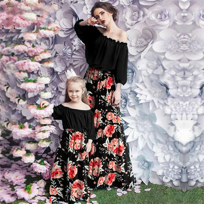 Family Matching Mom and Girls Dress Off Shoulder Flower Printing Parent Kids Clothing
Family Matching Mom and Girls Dress Off Shoulder Flower Printing Parent Kids Clothing