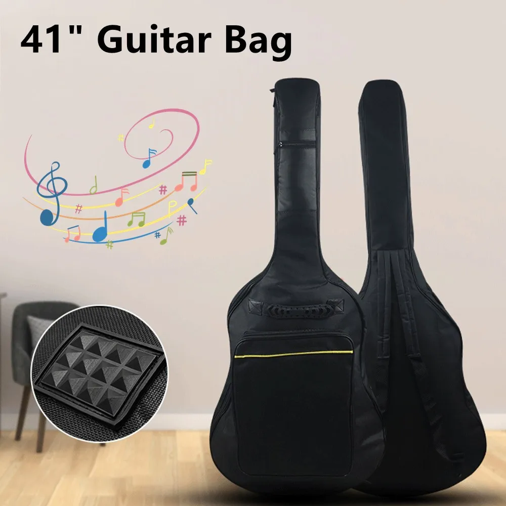 41\" Acoustic Guitar Bag Double Straps Black Backpack Waterproof Wear-resistant Protection Soft Inner Anti-collision Guitar Bag
41\" Acoustic Guitar Bag Double Straps Black Backpack Waterproof Wear-resistant Protection Soft Inner Anti-collision Guitar Bag