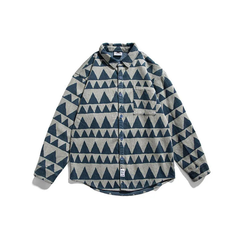 Seveyfan Men's Casual Shirts Corduroy Triangle Pattern Single Breasted Shirts New Autumn Cotton Top Blouses for Male
Seveyfan Men's Casual Shirts Corduroy Triangle Pattern Single Breasted Shirts New Autumn Cotton Top Blouses for Male