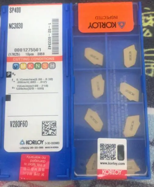 SP400 NC3030 KORLOY Lathe Tools 100% New Original High Quality Knives Carbide blade SP400 NC3030