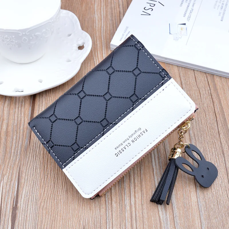 Women Short Wallet Patchwork Small Zipper Purse Checked Embossed Tassel Wallets Cute Simple Card Holder Pink Mini Money Bag
Women Short Wallet Patchwork Small Zipper Purse Checked Embossed Tassel Wallets Cute Simple Card Holder Pink Mini Money Bag