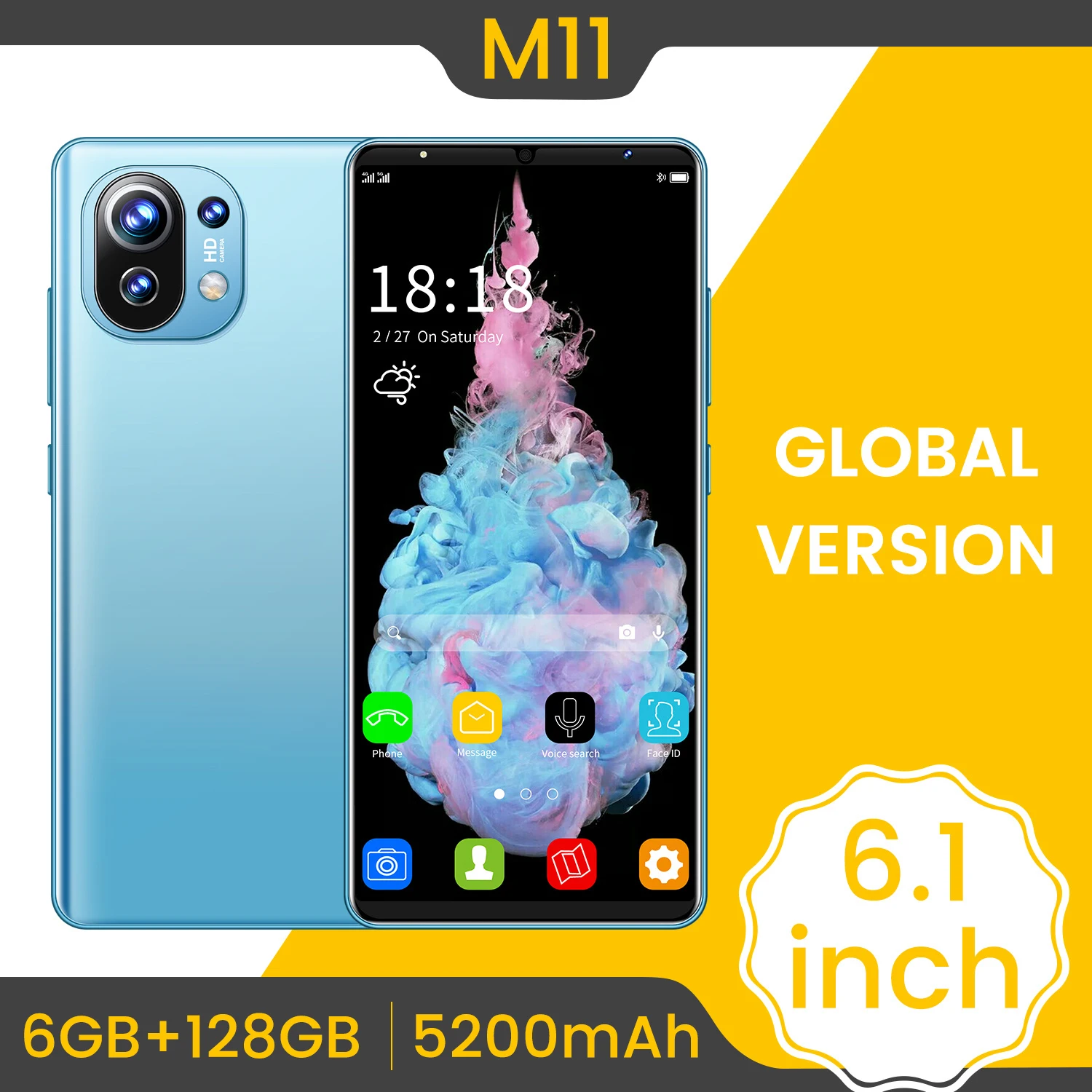 XIAOM11 Global Version 8GB+128GB 6.1 Inch Andriod 10 24+32MP 5200mAh Smartphone MTK6889 Fingerprint Unlock Deca Core Cell Phones
XIAOM11 Global Version 8GB+128GB 6.1 Inch Andriod 10 24+32MP 5200mAh Smartphone MTK6889 Fingerprint Unlock Deca Core Cell Phones