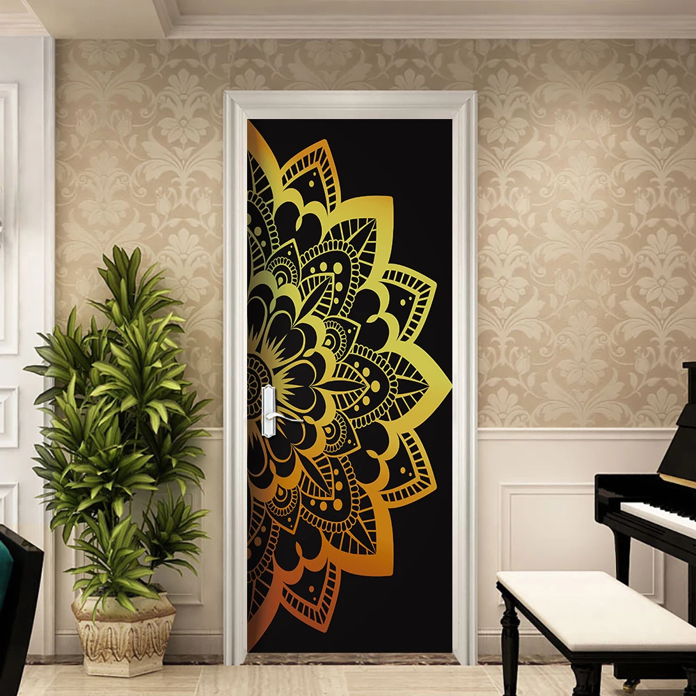 2pcs/set Gold Mandala Pattern Doors Sticker Bedroom Living Room Decoration Wall Stickers Peel & Stick Removable Art Mural Poster
2pcs/set Gold Mandala Pattern Doors Sticker Bedroom Living Room Decoration Wall Stickers Peel & Stick Removable Art Mural Poster